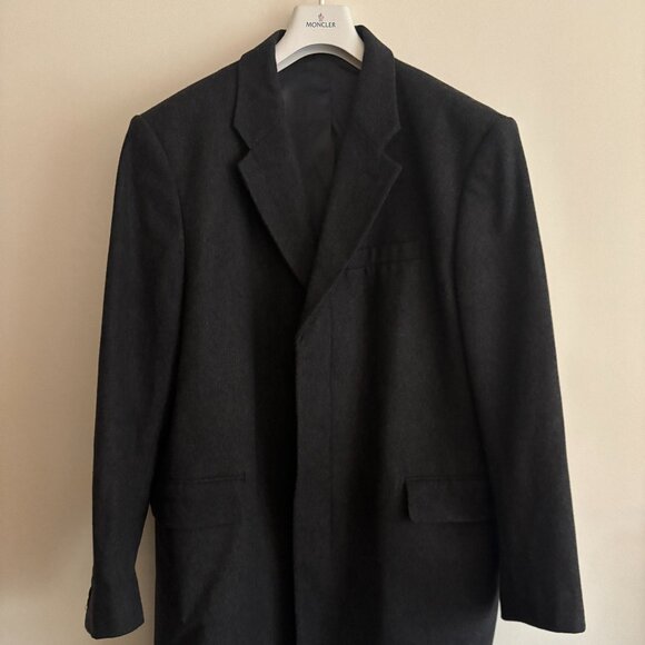 $600 Banana Republic Charcoal Grey Wool Overcoat/ Top Coat - XL - Picture 1 of 10